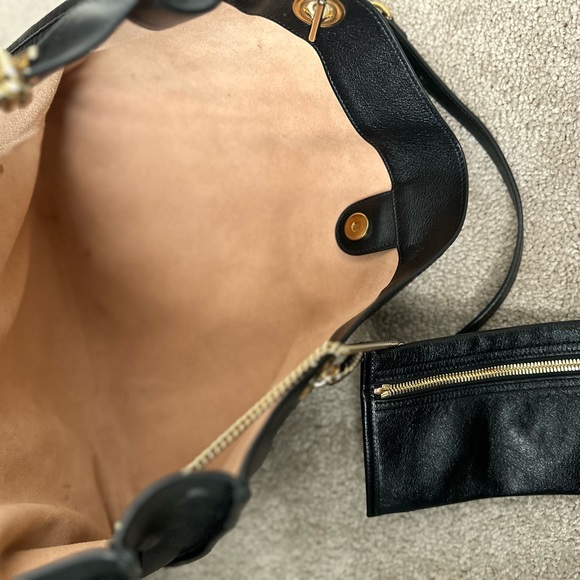 GUCCI Rajah Chain Tote Bag Leather Black 537219 Tiger head Purse 90191005 - Picture 4 of 5